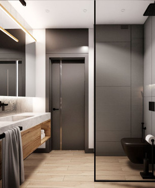 Łazienka w stylu loft z prysznicem