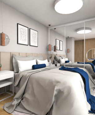Projekt sypialni z bezowymi ścianami
