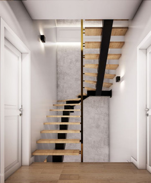 Projekt domu z drewnianymi schodami