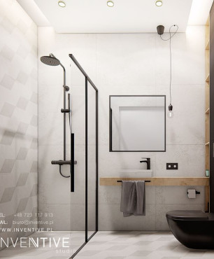 Aranżacja łazienki z imitacją betonu na płytkach