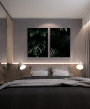 Sypialnia z obrazami z motywem floralnym
