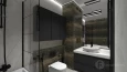 Łazienka w stylu loft z wanna z funkcją prysznica