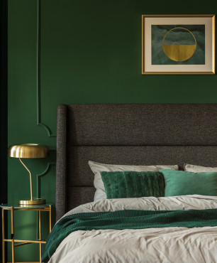 Klasyczna zielona sypialnia