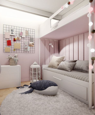 Pokój nastolatek z łóżkiem piętrowym