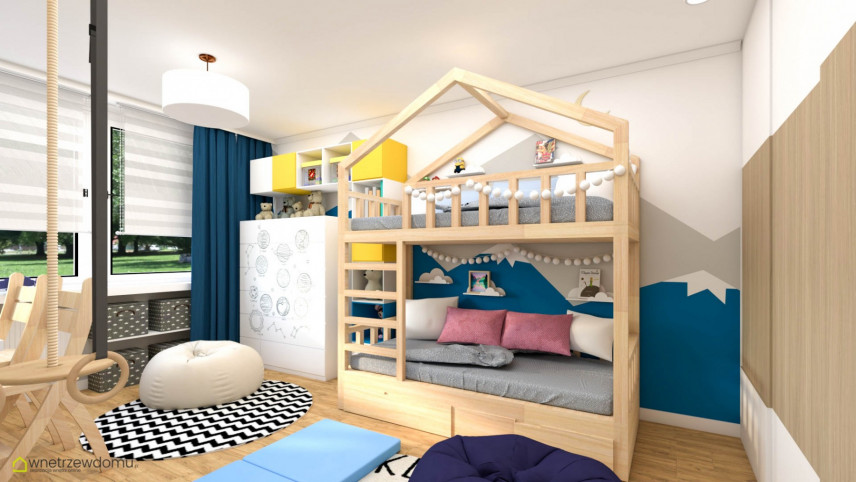 Aranżacja pokoju dziecięcego z łóżkiem piętrowym