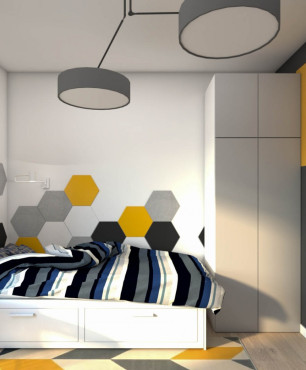 Pokój nastolatka ze wzorem heksagonalnym