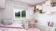 Pokój nastolatki w biało-różowymi ścianami