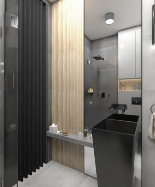 Projekt łazienki z designerskim zlewem